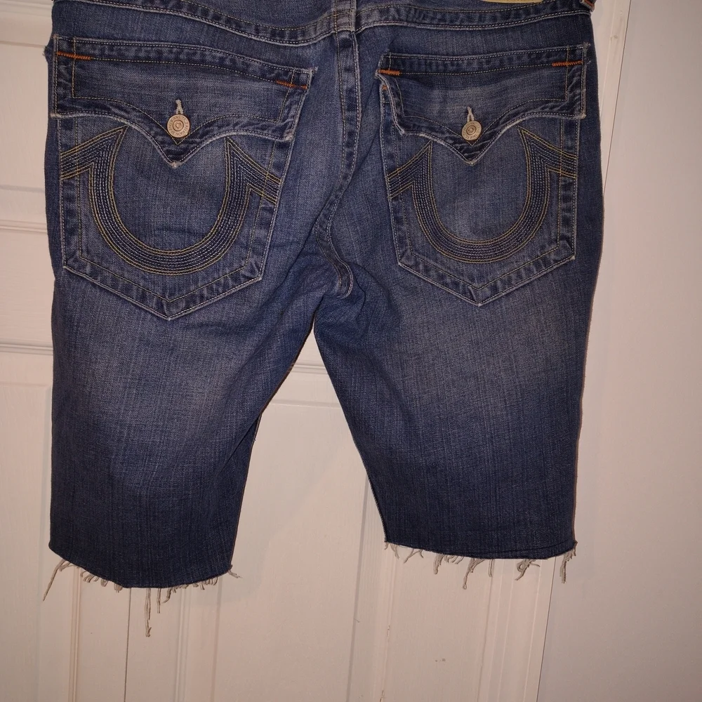 True Religion Distressed Blue Jean Shorts Vintage